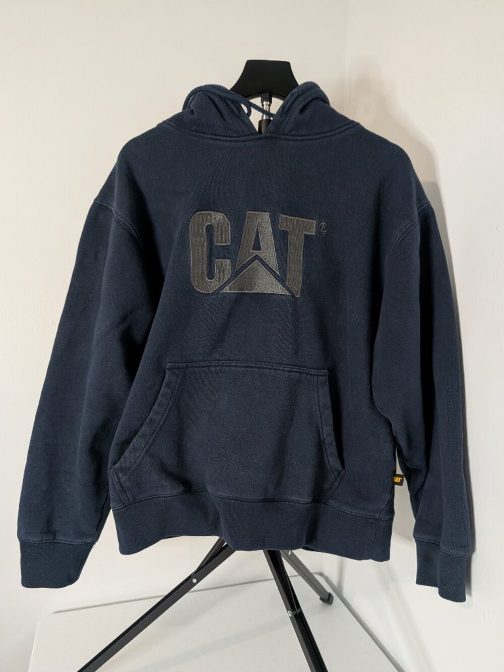 Caterpillar CAT Workwear Heavyweight Embroidered Logo Hoodie Navy Blue Size L